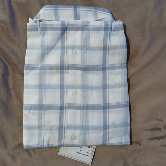 Untuckit Melini Women's Long Sleeve Blue and White Button Down Shirt SZ 14 NWT - Picture 5 of 10